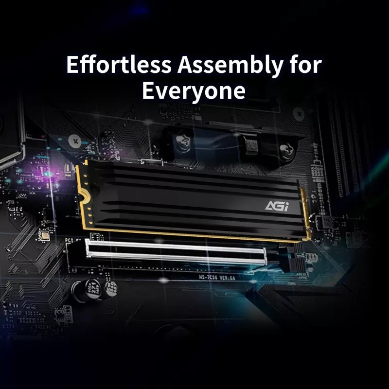 AGI TECHNOLOGY 1TB SSD M.2 NVMe PCIe Gen4x4 - 7400MB/s Read, 5200MB/s Write, 750TBW