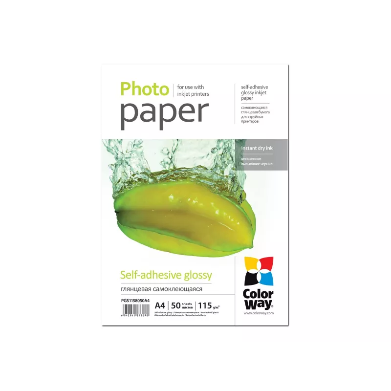 COLORWAY Lipni fotopopierius Blizgus 115 g/m² A4 5 lapų
