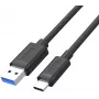 UNITEK USB 3.1 Type-A į Type-C laidas 0,5 m juodas