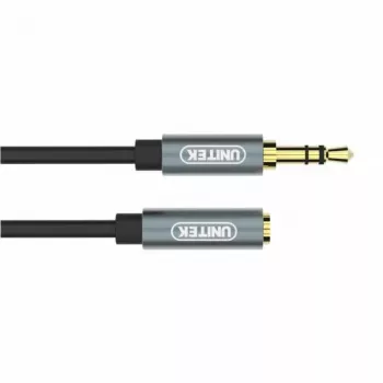 UNITEK 3.5mm garso ilginimo kabelis 1m - Kištukas į lizdą, auksuotas, juodas