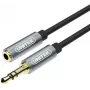 UNITEK 3.5mm garso ilginimo kabelis 1m - Kištukas į lizdą, auksuotas, juodas