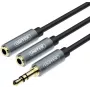 UNITEK Y-C956ABK 3.5mm Mini Jack Kištukas į 2x 3.5mm Lizdą Garso Skirstytuvas Adapterio Laidas - Juoda