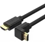 UNITEK Y-C1009 HDMI 2.0 laidas su 270 laipsnių kampu, 4K, 3 m, juodas