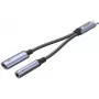 UNITEK USB-C į 3,5 mm garso lizdą ir USB-C 60W PD adapteris (Space Grey)