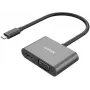 UNITEK USB-C į HDMI 4K ir VGA Full HD adapteris