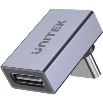 UNITEK USB-C į USB-C 90 laipsnių kampu adapteris 40Gbps 240W Space Gray
