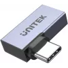 UNITEK USB-C Male į USB-C Female stačiu kampu plokščias adapteris 40Gbps 100W Space Gray