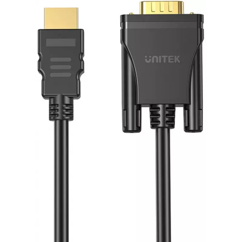UNITEK HDMI į VGA laidas, Full HD 1080p, 60Hz, 2m, juodas