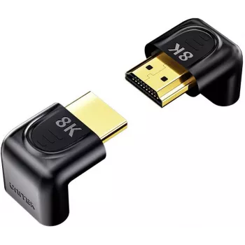 UNITEK 8K HDMI Kampinis Adapteris 90° ir 270° (2 vnt.) - Juoda