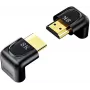 UNITEK 8K HDMI Kampinis Adapteris 90° ir 270° (2 vnt.) - Juoda