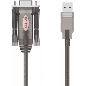 UNITEK USB-A į RS232 serijinio keitiklio laidas, DB9 kištukas, 1,5 m, juodas