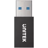UNITEK USB-A duomenų blokavimo adapteris – tik įkrovimui, juodas