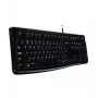 Logitech klaviatūra K120 RU – laidinė USB, pilno dydžio, rusiškas išdėstymas, atspari išsiliejimui, juoda