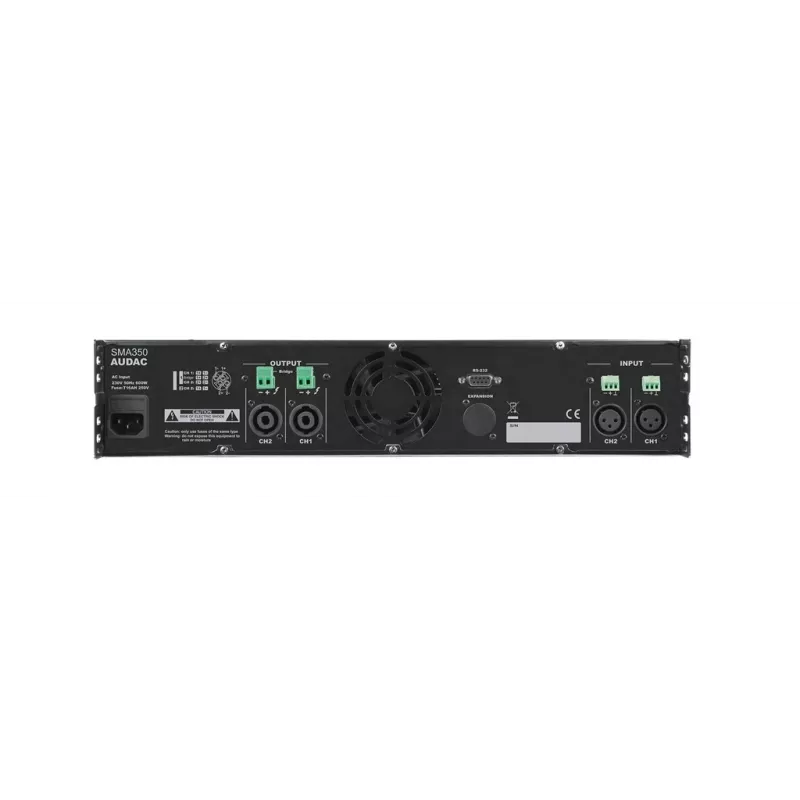 AUDAC SMA350 2 kanalų D klasės garso stiprintuvas 350 W RMS vienam kanalui (4 omai) juodos spalvos