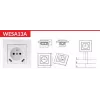 VCX WESA LC 13A Vienvietis Kištukinis Lizdas su USB Įkrovikliu Baltas