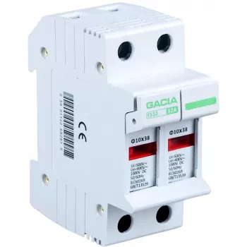 VCX Pro Fuse Base 2-Pole 32A 400V AC 10x38mm DIN Rail