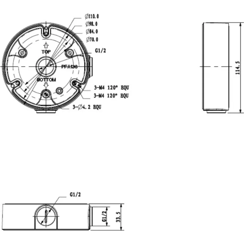 MITON MT-P136-B paviršinio montavimo dėžutė 1 prievadas Keystone balta