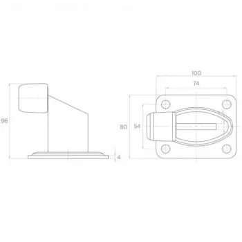PSG 60.038 Vartų buferinis atraminis elementas - EPDM guma, juoda, 60x38 mm