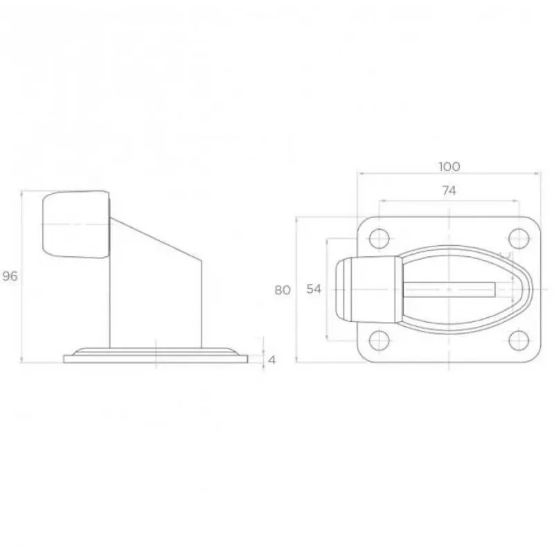 PSG 60.038 Vartų buferinis atraminis elementas - EPDM guma, juoda, 60x38 mm
