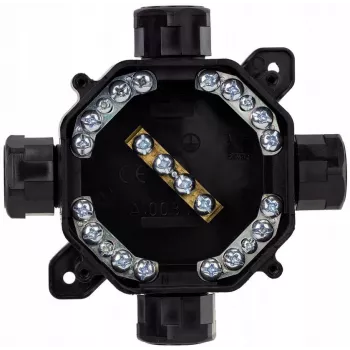 PAWBOL A.0035C Paviršinio montavimo hermetinė jungčių dėžutė PG16, IP67 (5x4mm²), juoda