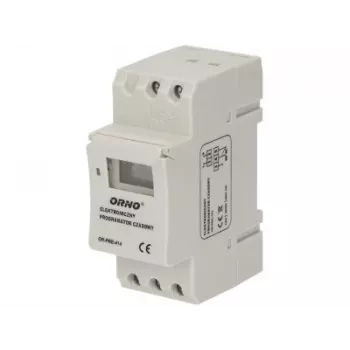 ORNO OR-PRE-414 Skaitmeninis laikmatis, DIN bėgiui, 230V AC, 16A, 1 kanalas