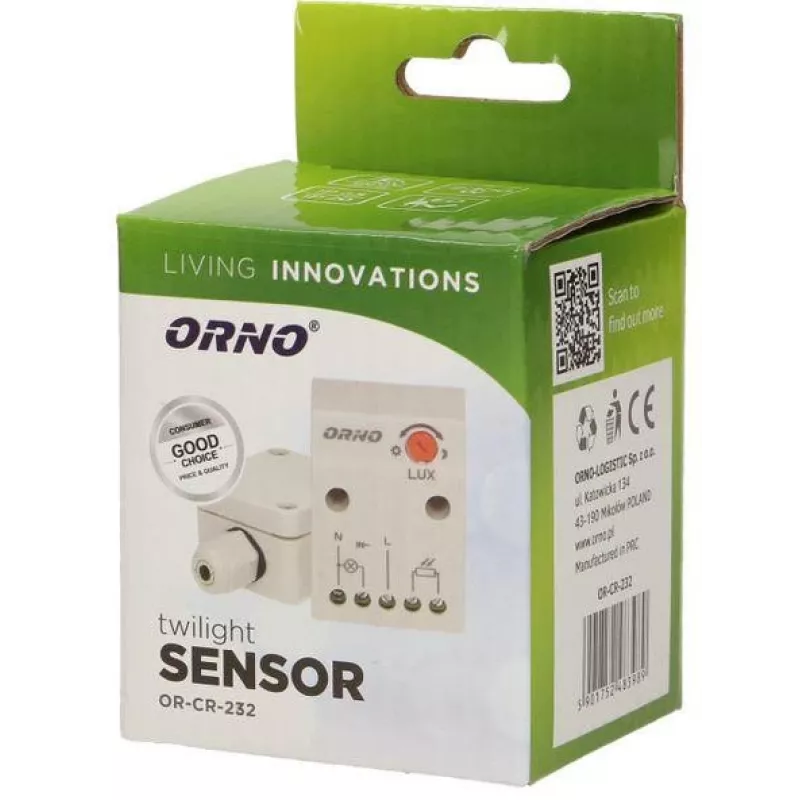 ORNO OR-CR-232 Dusk Sensor with Hermetic External Probe in Junction Box