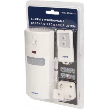 ORNO OR-MA-711 Lauko signalizacijos sirena su įmontuota sirena, 110 dB, 12V DC, balta