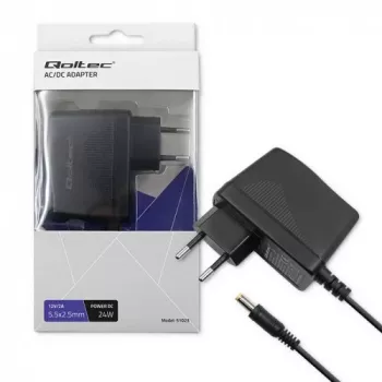 QOLTEC Plug-in Power Supply 24W 12V 2A 5.5x2.5mm