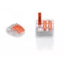TRYTYT PC-233 3 krypčių svertinis sujungimo jungiklis 0,2-4,0 mm² 50 vnt. permatomas oranžinis