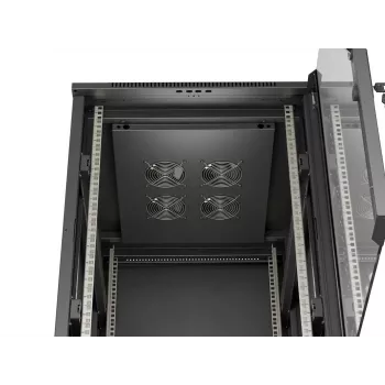 LANBERG 18U 19 colių ant grindų statomas serverio stovo korpusas 600x800mm juodas su grūdinto stiklo durimis (plokščioje pakuotėje)