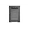 Lanberg 19 colio 18U 600x800 mm juodas ant grindų statomas stelažo korpusas su perforuotomis durimis (plokščios pakuotės)