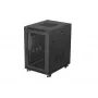 Lanberg 19 colio 18U 600x800 mm juodas ant grindų statomas stelažo korpusas su perforuotomis durimis (plokščios pakuotės)