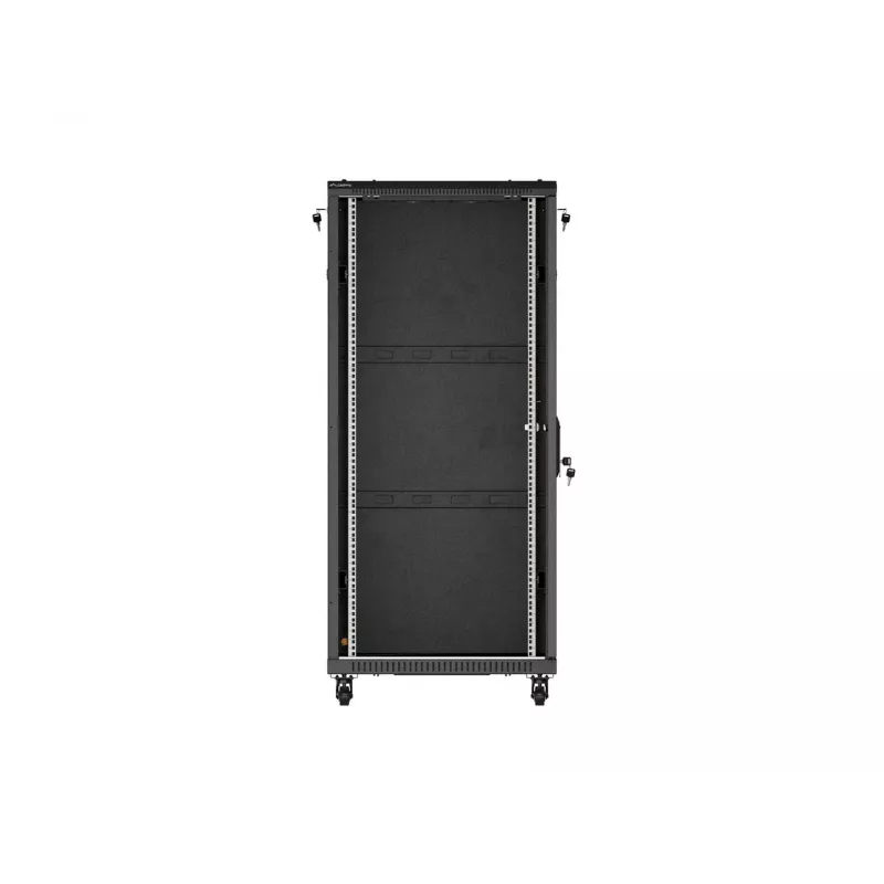LANBERG 19 inch 27U laisvai pastatoma serverio spinta 600x1000 mm juoda su grūdinto stiklo durimis (plokščia pakuotė)