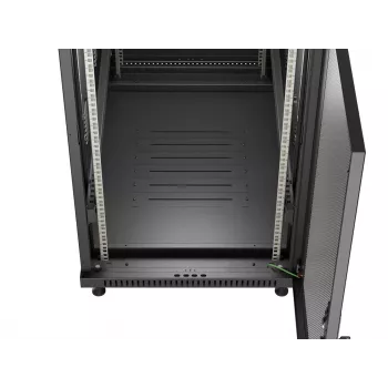 LANBERG 19 inch 27U laisvai pastatomas stovo korpusas 600x1000mm juodas su perforuotomis durelėmis (plokščia pakuotė)