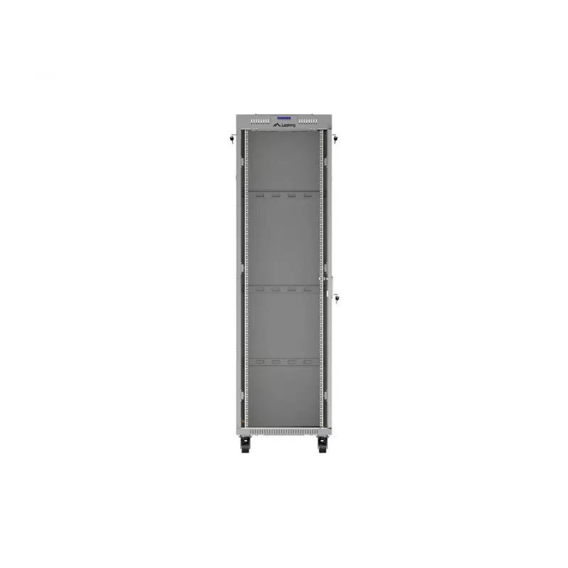 LANBERG 19 inch 42U ant grindų montuojamas stovo korpusas 600x1000 mm pilkas, grūdinto stiklo durys, LCD ekranas, plokščia pakuotė