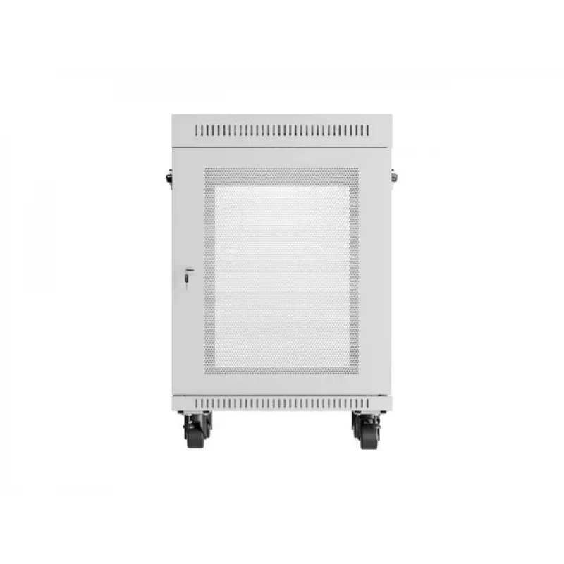 Lanberg 19 colio 15U 600x800 pilkas grindinis stelažas su perforuotomis durimis ir LCD (plokščioje pakuotėje)