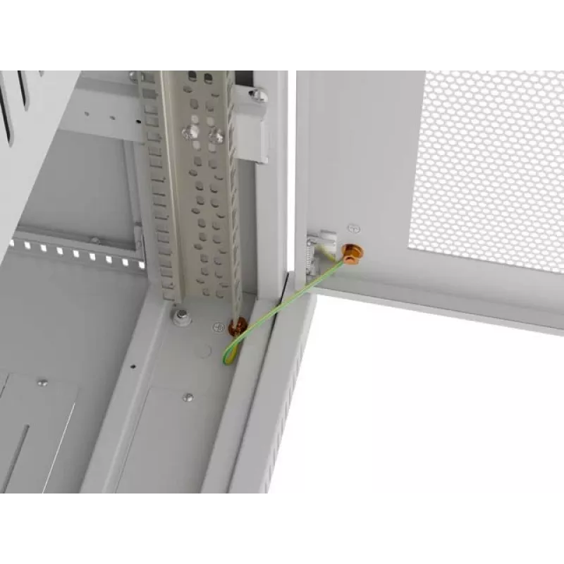 Lanberg 19 colio 15U 600x800 pilkas grindinis stelažas su perforuotomis durimis ir LCD (plokščioje pakuotėje)