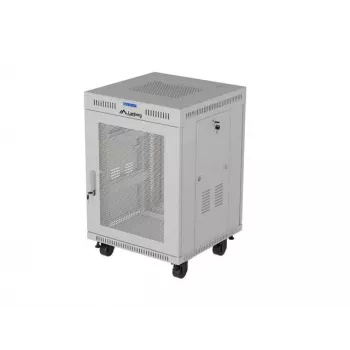 Lanberg 19 colio 15U 600x800 pilkas grindinis stelažas su perforuotomis durimis ir LCD (plokščioje pakuotėje)