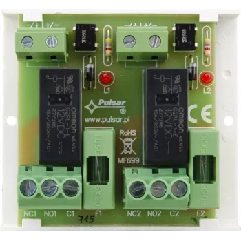PULSAR AWZ625 4 kanalų relių modulis SPDT 12V DC DIN bėgelis