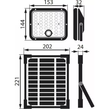 BEMKO SOLPAR Saulės LED prožektorius 10W 1500lm 3000/4000K IP65 Juodas su PIR jutikliu