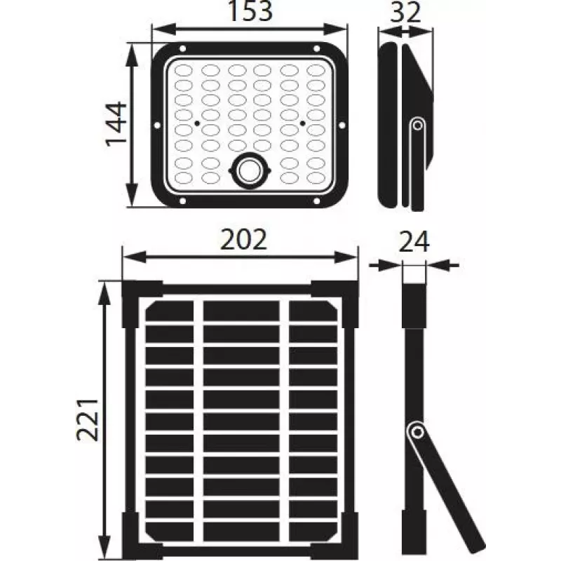 BEMKO SOLPAR Saulės LED prožektorius 10W 1500lm 3000/4000K IP65 Juodas su PIR jutikliu