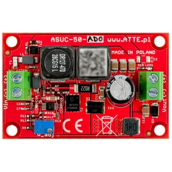 ATTE ASUC-50-AD0-OF nuolatinės srovės keitiklis 50W 10A žeminamasis 10-30V į 5V