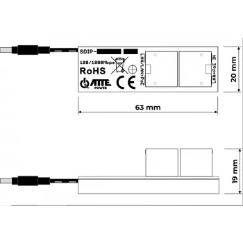 ATTE SDIP-12-121 PoE+ adapteris 30W Gigabit