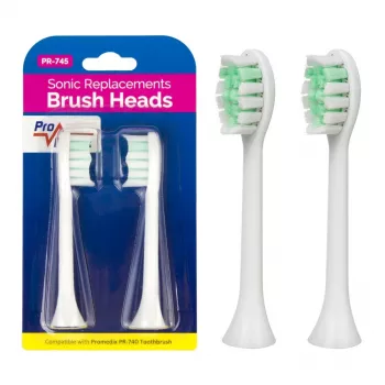 Pakeičiamų šepetėlių rinkinys Promedix PR-745 W baltas (4 vnt.)