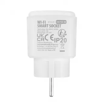 GreenBlue nuotoliniu būdu valdomas WiFi kištukinis lizdas, Android/iOS/Alexa/Google Home, laikmatis, vatmetras, maks. 16A/3840W, GB735 W