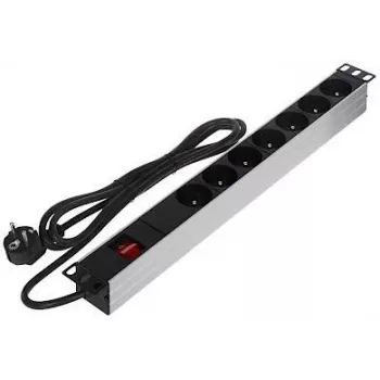 DELTA PD-7/RACK Maitinimo juosta 7 lizdai 19 colių stovo montavimui 1U Schuko juoda