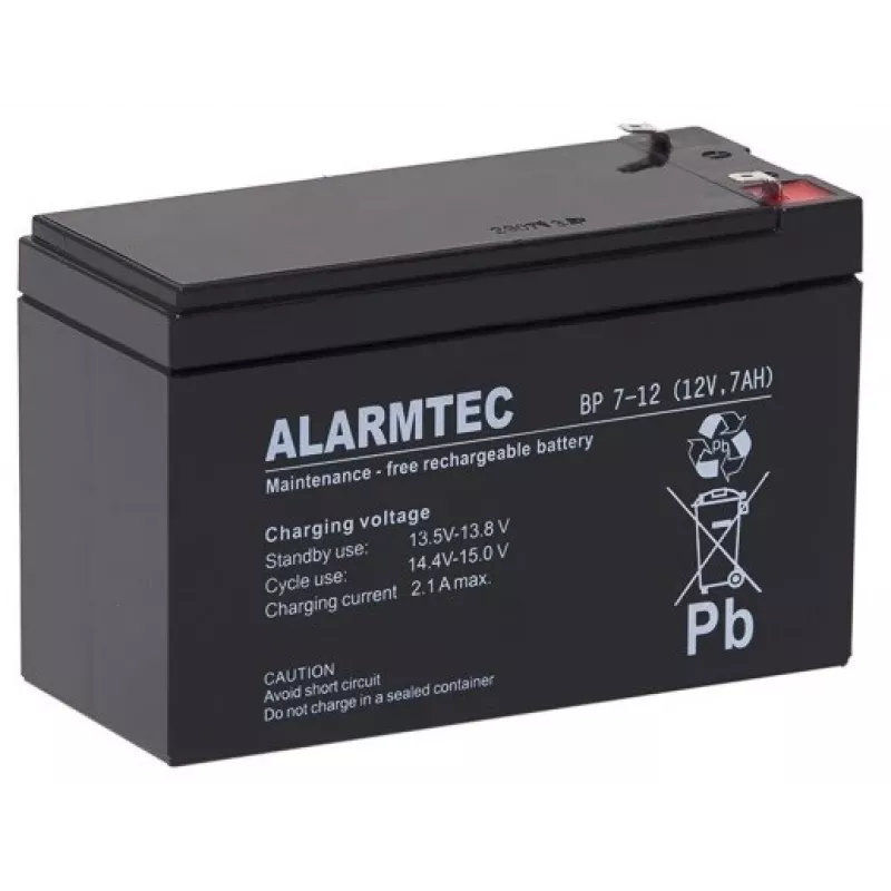 ALARMTEC BP 7-12 AGM akumuliatorius 12V 7Ah sandarus švino rūgšties