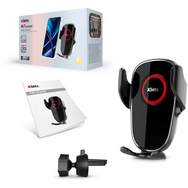 Xblitz FX1 Classic automobilinis telefono laikiklis – tvirtinimas prie prietaisų skydelio arba priekinio stiklo su siurbtuku
