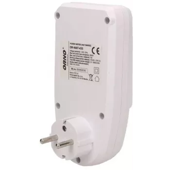 ORNO OR-WAT-435 Skaitmeninis energijos matuoklis su LCD ekranu, 230V, 16A, 3680W, F tipo kištukas
