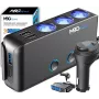 MBG Line HC67C Dvigubas cigarečių degiklio lizdo skirstytuvas su 3 USB-A prievadais, 120W, juodas
